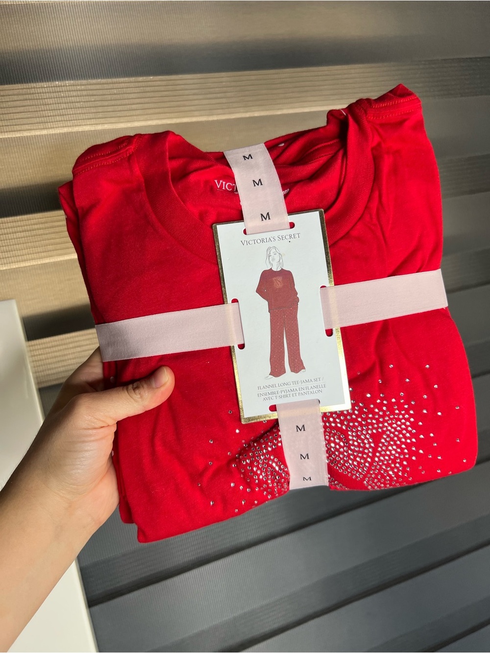 Victoria's Secret Red Pajama Set with Sparkle Detail